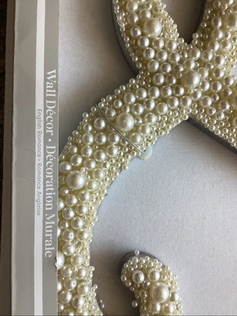 Ashland Pearl-Embellished Monogram 'L' in Cream (extra sign included)